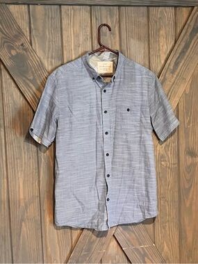 Weatherproof Men's Light Blue Short-Sleeve Button-Down Shirt